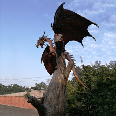冒険公園3Dの注文の西部のドラゴンのガラス繊維の恐竜の彫像