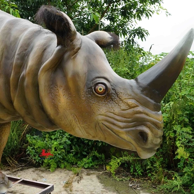 Animais animatrônicos realistas à prova d'água Rhinoceros Sondaicus modelo