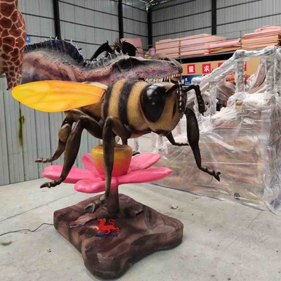 Modelo de abeja de tamaño natural de animales animatrónicos realistas naturales de color