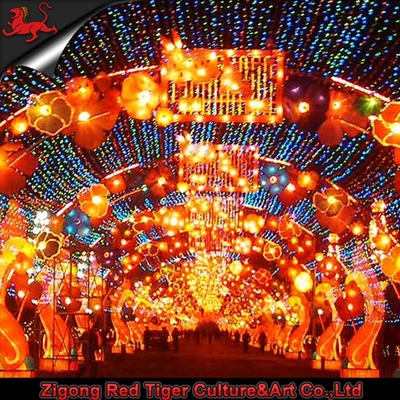 สวนสนุกโคมไฟเทศกาลจีนโคมไฟ Zigong กันแดด
