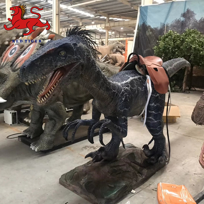 Tête de dinosaure Raptor décorative murale de salle d'évasion de dinosaure animatronique réaliste de haute qualité