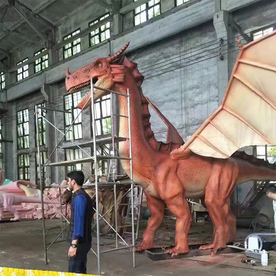 Mekanik Animatronic Dragons Suya Dayanıklı Tema Parkı Dinozoru