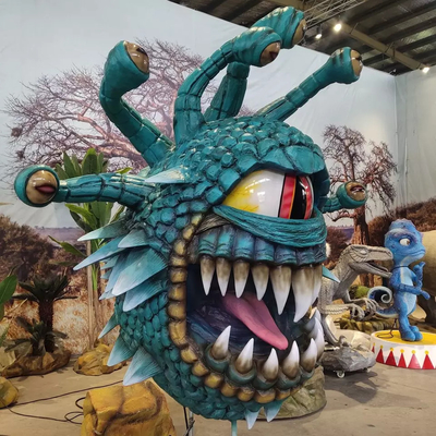 Sculpture animatronique réaliste faite main de spectateur de simulation de dragons avec des mouvements