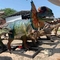 Themaparkuitrusting Realistisch animatronic dinosaurusmodel Dilophosaurus-standbeeld