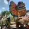 Peralatan Taman Bertema Model Dinosaurus Animatronik Realistis Patung Dilophosaurus