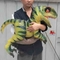 Marioneta realista de tamaño natural del dinosaurio, marioneta de mano del Velociraptor de Jurassic Park