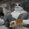 Gato que habla interactivo de encargo realista del tamaño de los animales 200W de los animales animatronic de tamaño natural