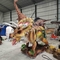 Olhos anunciados do parque de diversões que piscam o modelo do Triceratops do dinossauro