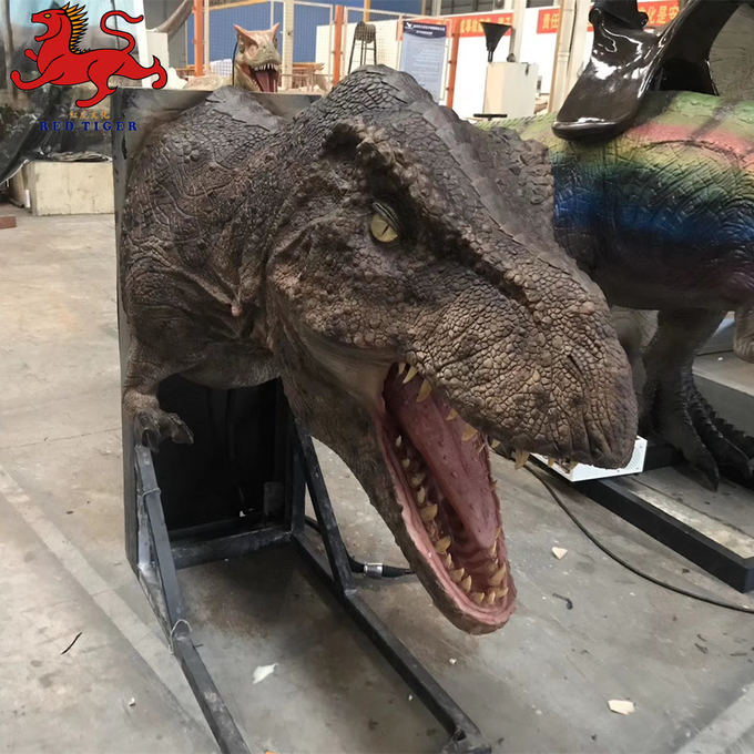 High Quality Realistic Animatronic Dinosaur Escape Room Wall-Mounted Decorative Raptor Dinosaur Head